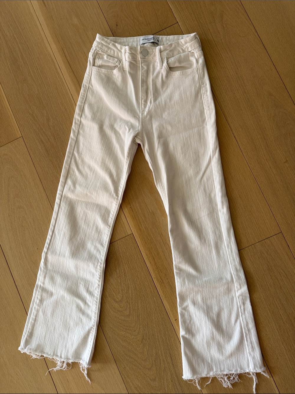Just Black White High-Rise Flare Jeans